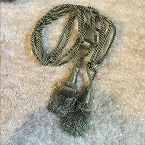 Sage green tassle curtain tie backs set of 2